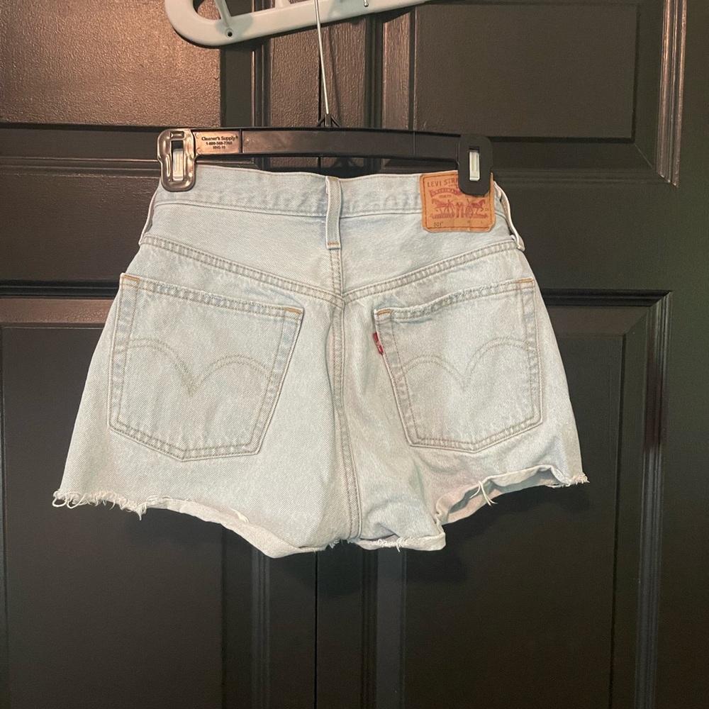 Levi's Blue Jean Shorts with Distressed Look